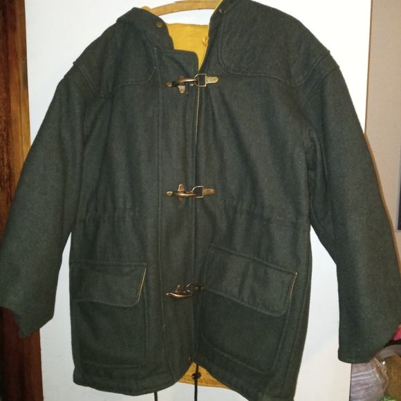 Braefair reversible wool coat size small yellow and grey. - Picture 3 of 11